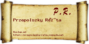 Przepolszky Réta névjegykártya